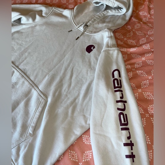 Carhartt Tops - Carharrt Women's 3X Relaxed Fit Midweight Sweatshirt Winter Cream/ Burgundy
